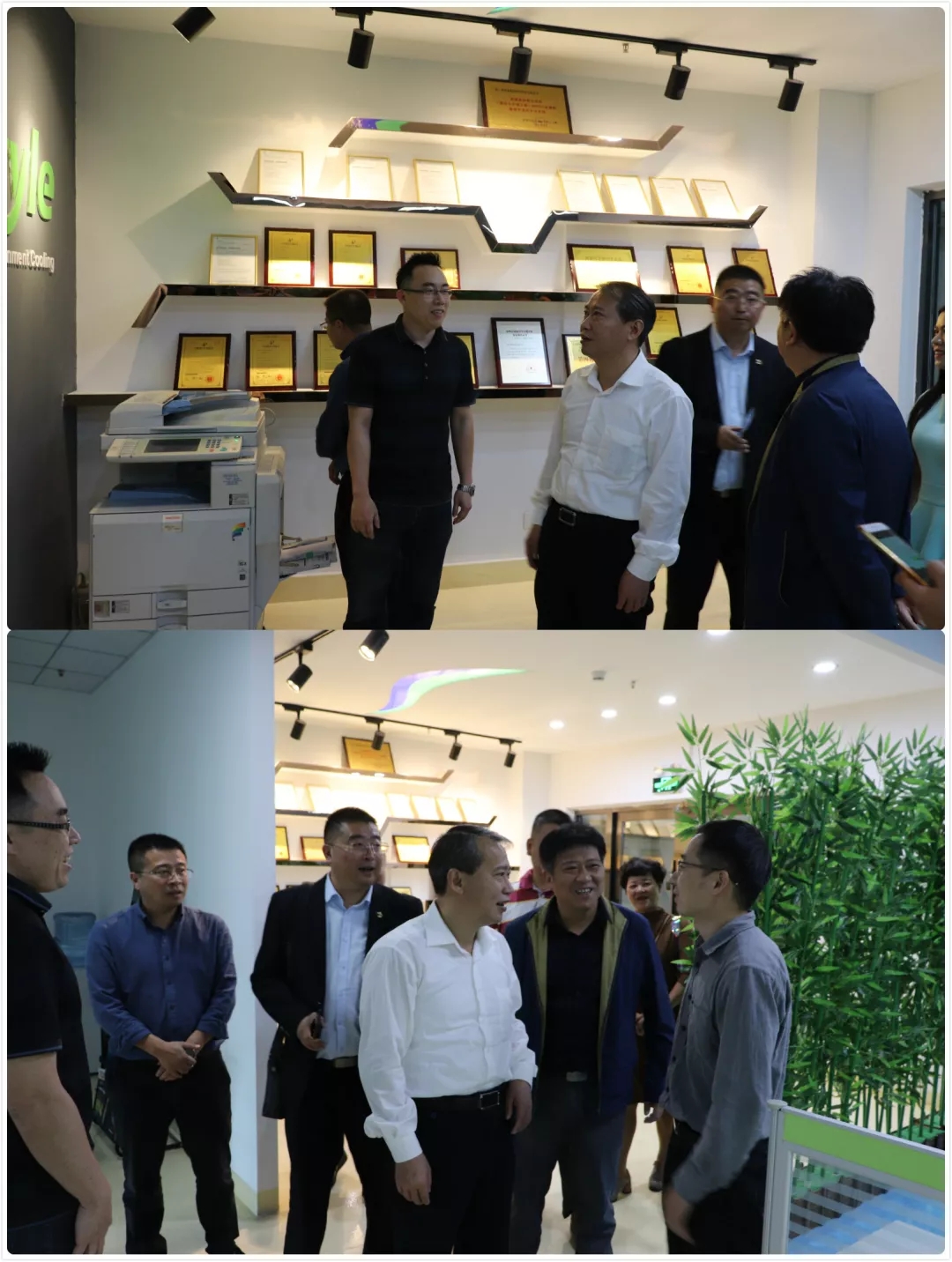 休寧縣政府領導在參觀酷凌時代